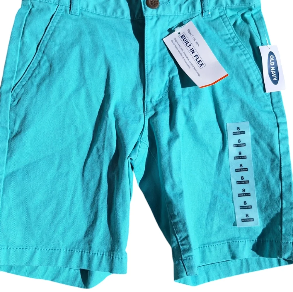 NWT Boys Old Navy Straight Built-in Flex Shorts Size 8 Teal NEW